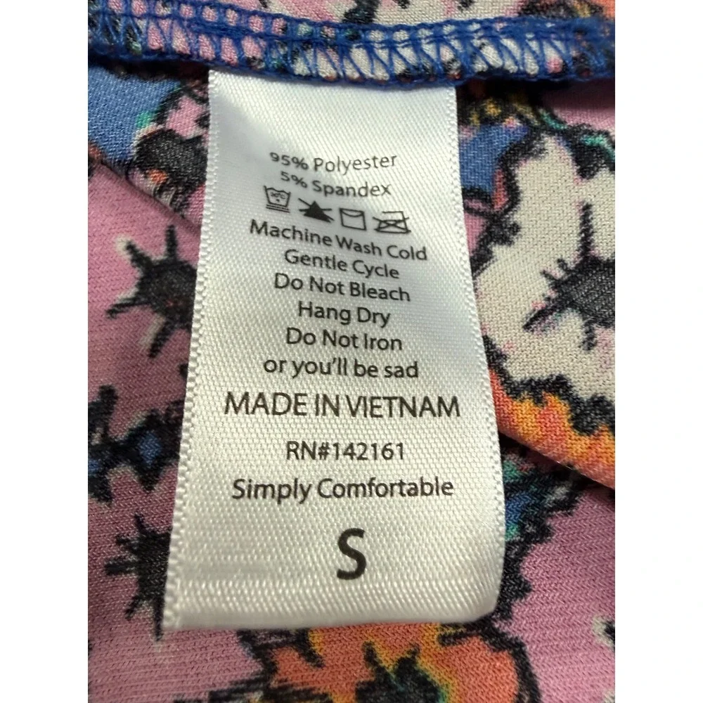 LulaRoe Maxi Skirt Small Floral Pink‎ Orange Blue High Waist A-Line Stretch NEW